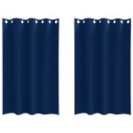vidaXL Perdele Opaque cu Inel 2 pcs Albastru închis 175 x 140 cm