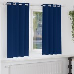 vidaXL Perdele Opaque cu Inel 2 pcs Albastru închis 175 x 140 cm