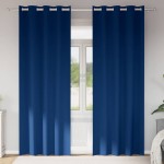 vidaXL Perdele Opaque cu Inel 2 pcs Albastru închis 225 x 140 cm