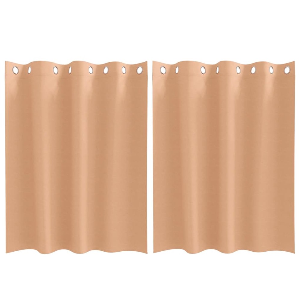 vidaXL Perdele cu perdele 2 pcs Maro deschis 140 x 140 cm Poliester