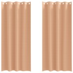 vidaXL Perdele cu perdele 2 pcs Maro deschis 245 x 140 cm Poliester vidaXL Perdele cu perdele 2 pcs Maro deschis 245 x 140 cm Poliester