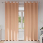 vidaXL Perdele cu perdele 2 pcs Maro deschis 245 x 140 cm Poliester vidaXL Perdele cu perdele 2 pcs Maro deschis 245 x 140 cm Poliester