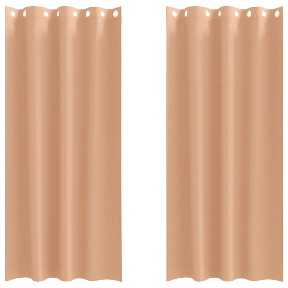 vidaXL Perdele cu perdele 2 pcs Maro deschis 260 x 140 cm Poliester