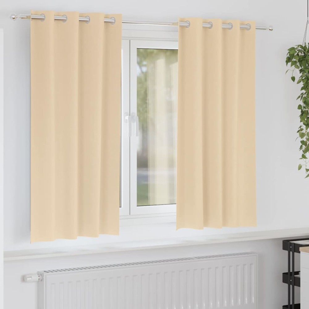 vidaXL Perdele cu perdele 2 pcs Crem 175 x 140 cm Poliester
