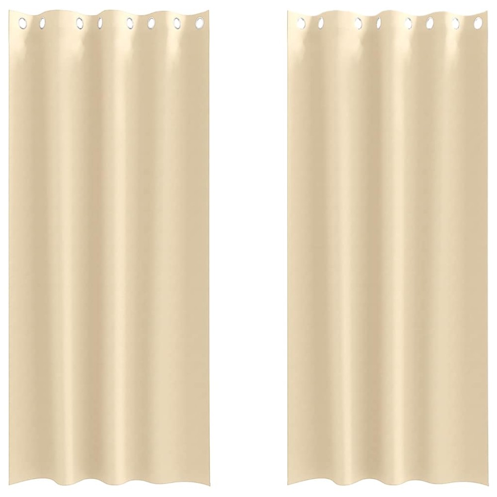 vidaXL Perdele cu perdele 2 pcs Crem 225 x 140 cm Poliester