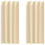 vidaXL Perdele cu perdele 2 pcs Crem 225 x 140 cm Poliester vidaXL Perdele cu perdele 2 pcs Crem 225 x 140 cm Poliester