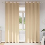 vidaXL Perdele cu perdele 2 pcs Crem 260 x 140 cm Poliester