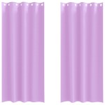 vidaXL Perdele cu perdele 2 pcs Violet Poliester vidaXL Perdele cu perdele 2 pcs Violet Poliester