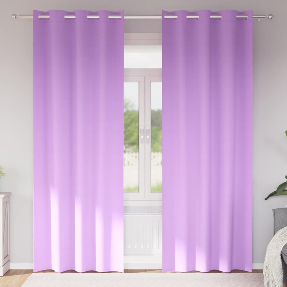 vidaXL Perdele cu perdele 2 pcs Violet 260 x 140 cm Poliester