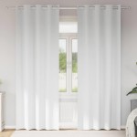 vidaXL Perdele Opaque cu Inel 2 pcs Alb pur 225 x 140 cm Poliester