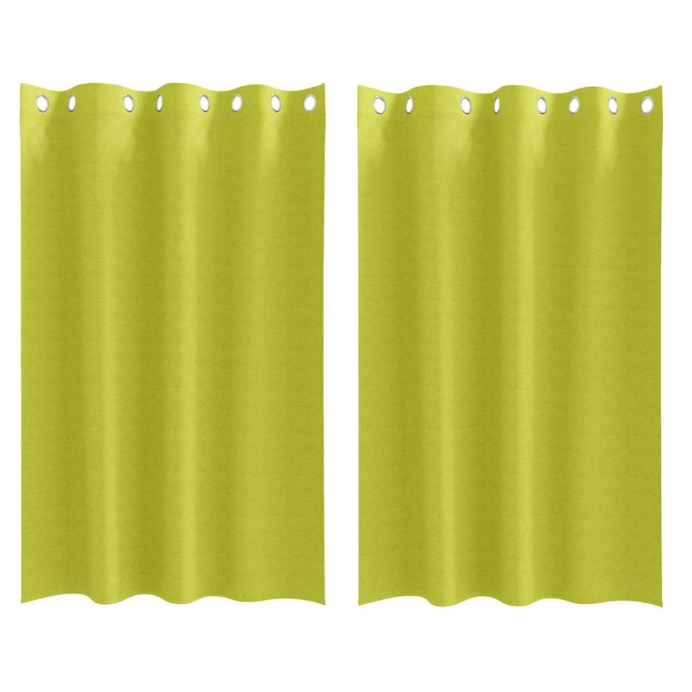 vidaXL Perdele cu perdele 2 pcs Verde măr 175 x 140 cm Poliester