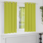 vidaXL Perdele cu perdele 2 pcs Verde măr 175 x 140 cm Poliester
