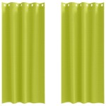 vidaXL Perdele cu perdele 2 pcs Verde măr 245 x 140 cm Poliester vidaXL Perdele cu perdele 2 pcs Verde măr 245 x 140 cm Poliester