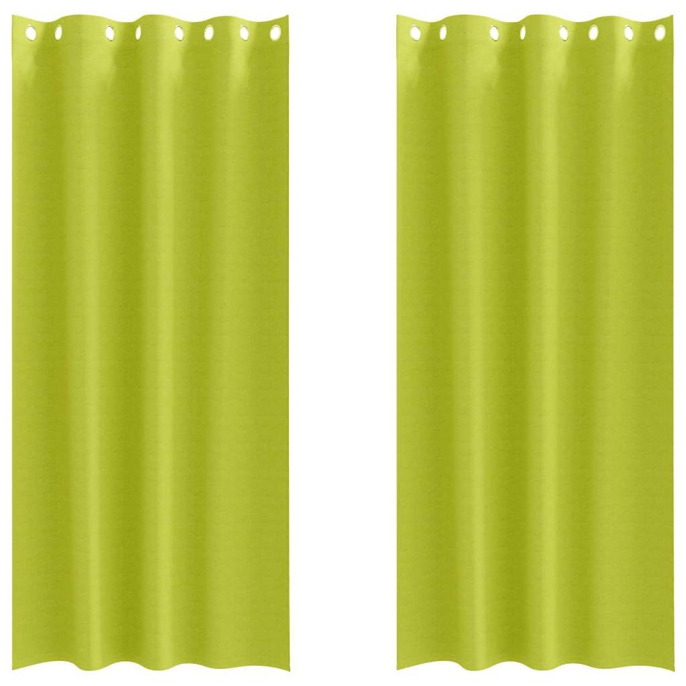 vidaXL Perdele cu perdele 2 pcs Verde măr 260 x 140 cm Poliester