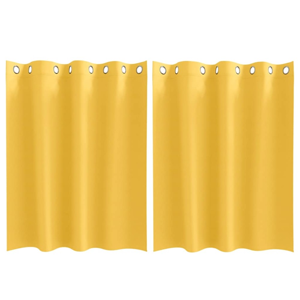 vidaXL Perdele cu perdele 2 pcs galben muștar 140 x 140 cm Poliester