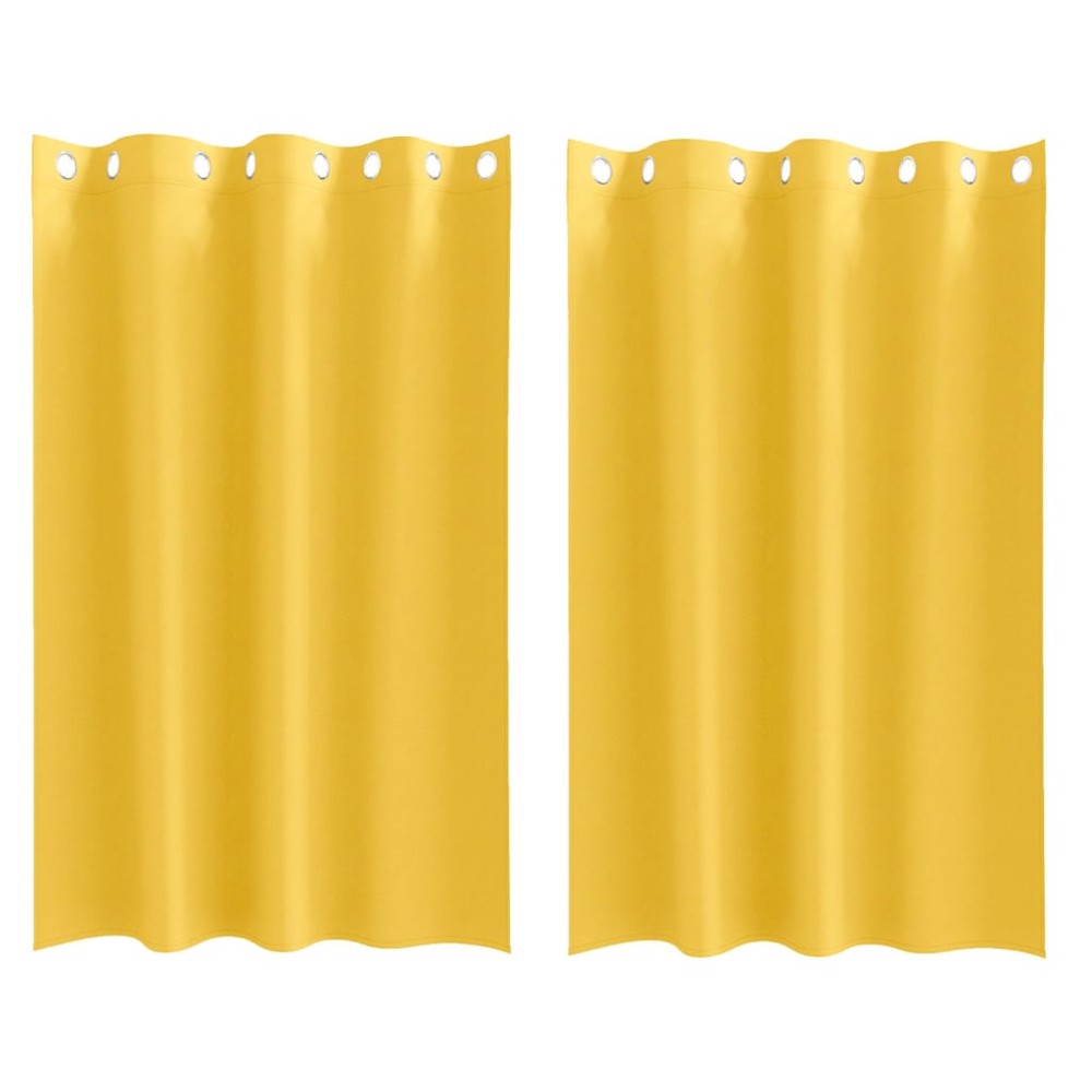 vidaXL Perdele cu perdele 2 pcs galben muștar 175 x 140 cm Poliester
