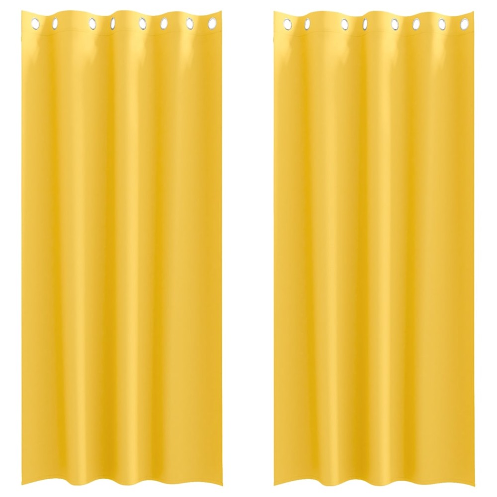 vidaXL Perdele cu perdele 2 pcs galben muștar 245 x 140 cm Poliester
