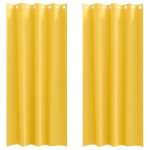 vidaXL Perdele cu perdele 2 pcs galben muștar 260 x 140 cm Poliester