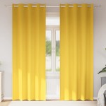 vidaXL Perdele cu perdele 2 pcs galben muștar 260 x 140 cm Poliester