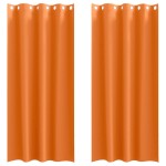 vidaXL Perdele 2 pcs Portocaliu intens 245 x 140 cm Poliester