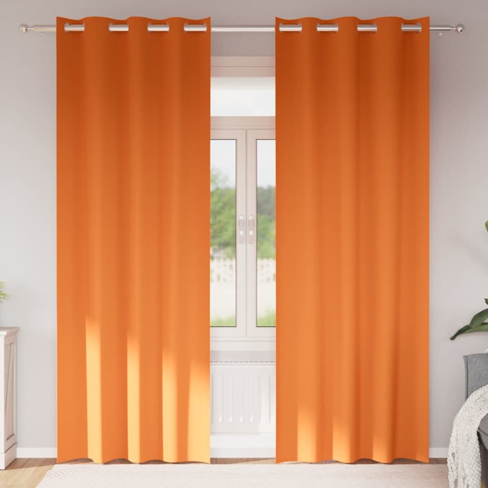 vidaXL Perdele 2 pcs Portocaliu intens 260 x 140 cm Poliester
