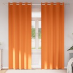 vidaXL Perdele 2 pcs Portocaliu intens 260 x 140 cm Poliester