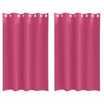 vidaXL Perdele cu perdele 2 pcs Roz intens 175 x 140 cm Poliester vidaXL Perdele cu perdele 2 pcs Roz intens 175 x 140 cm Poliester