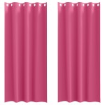 vidaXL Perdele cu perdele 2 pcs Roz intens 245 x 140 cm Poliester