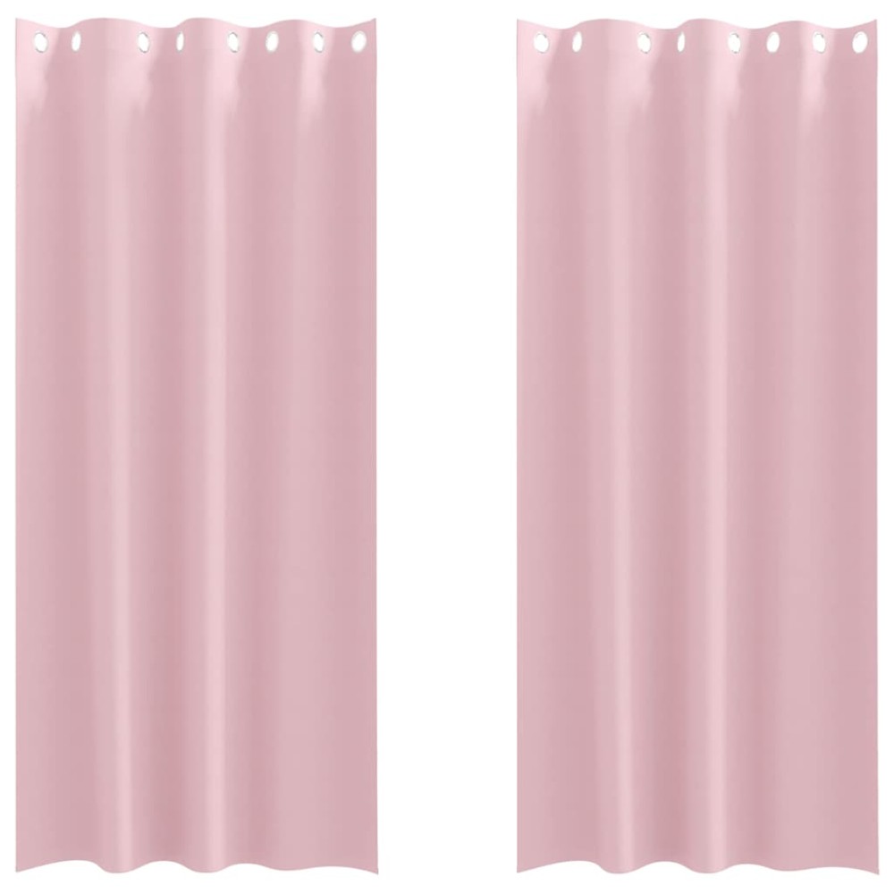 vidaXL Perdele cu perdele 2 pcs Roz bebeluș 225 x 140 cm Poliester