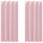 vidaXL Perdele cu perdele 2 pcs Roz bebeluș 225 x 140 cm Poliester vidaXL Perdele cu perdele 2 pcs Roz bebeluș 225 x 140 cm Poliester