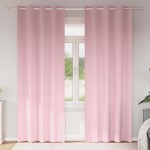 vidaXL Perdele cu perdele 2 pcs Roz bebeluș 225 x 140 cm Poliester vidaXL Perdele cu perdele 2 pcs Roz bebeluș 225 x 140 cm Poliester