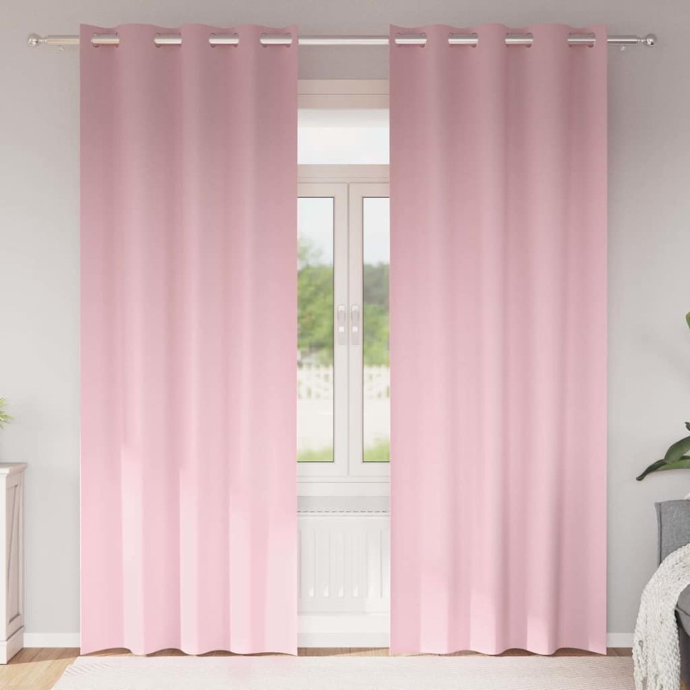 vidaXL Perdele cu perdele 2 pcs Roz bebeluș 260 x 140 cm Poliester