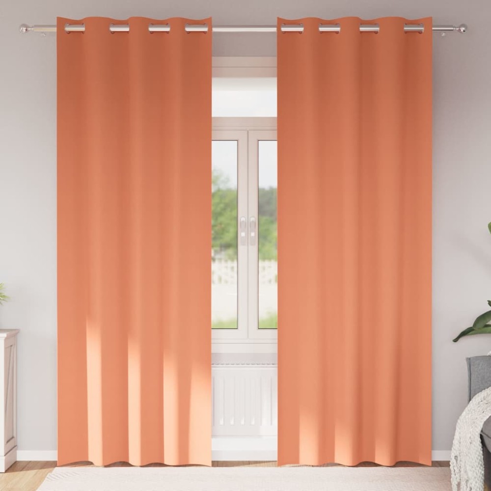 vidaXL Perdele cu perdele 2 pcs Terracota 225 x 140 cm Poliester