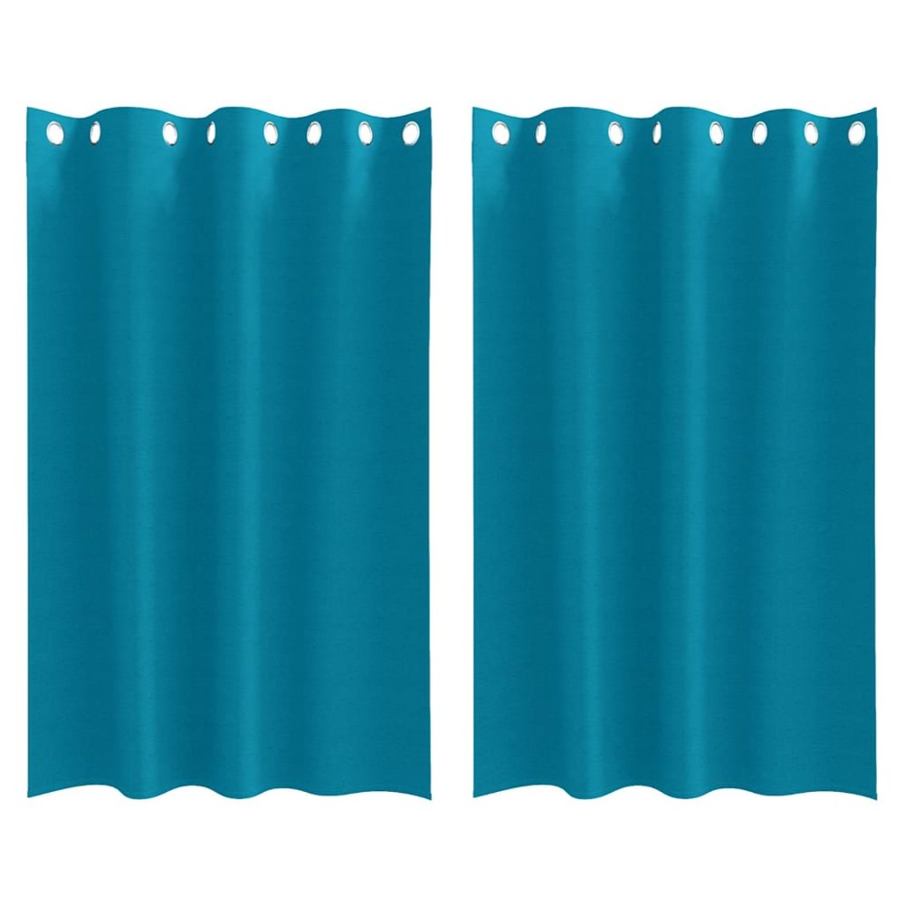 vidaXL Perdele cu perdele 2 pcs Turcoaz 175 x 140 cm Poliester