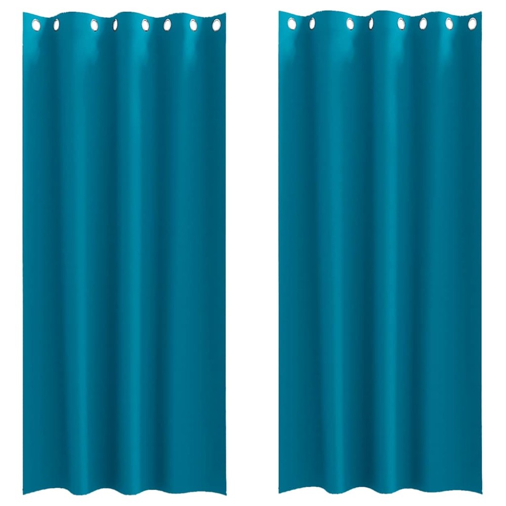 vidaXL Perdele cu perdele 2 pcs Turcoaz 245 x 140 cm Poliester