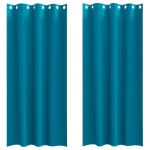 vidaXL Perdele cu perdele 2 pcs Turcoaz 260 x 140 cm Poliester