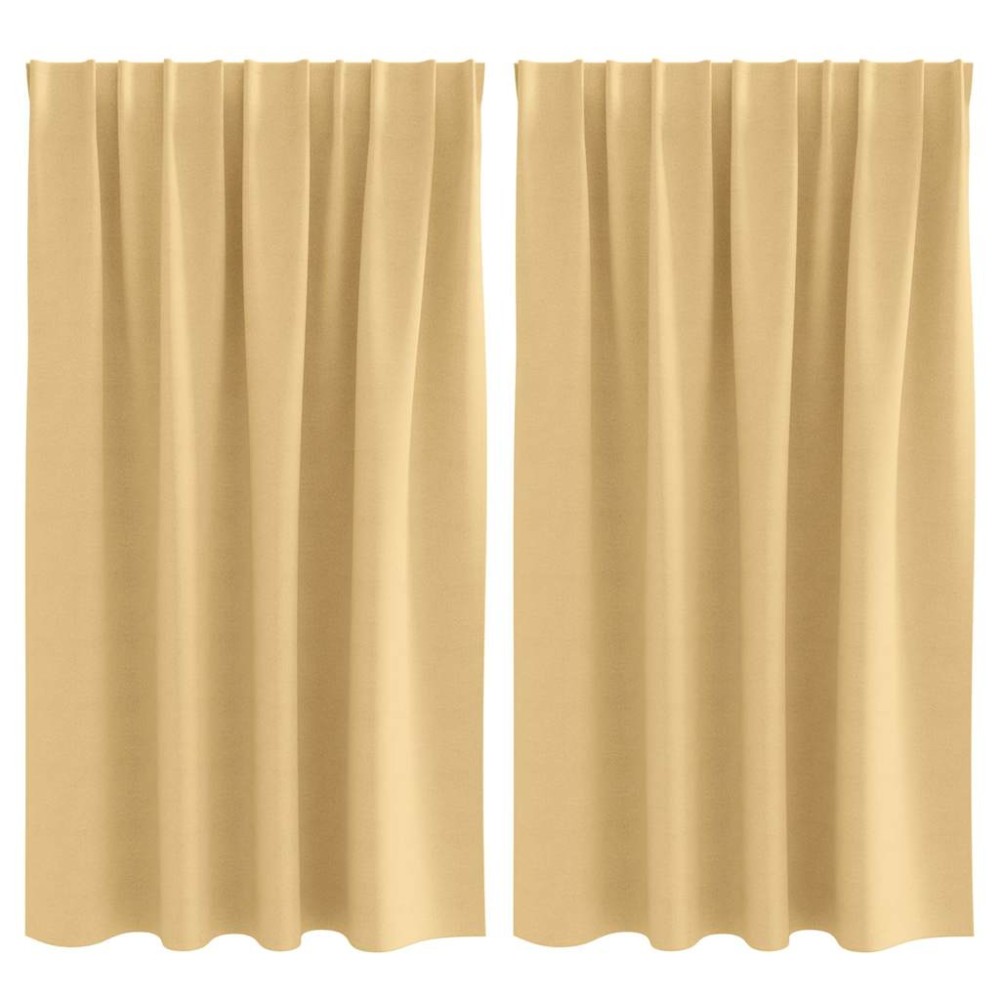 vidaXL Perdele Opaque cu Inel 2 pcs Bej 140 x 140 cm Poliester