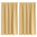 vidaXL Perdele Opaque cu Inel 2 pcs Bej 140 x 140 cm Poliester