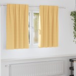 vidaXL Perdele Opaque cu Inel 2 pcs Bej 140 x 140 cm Poliester