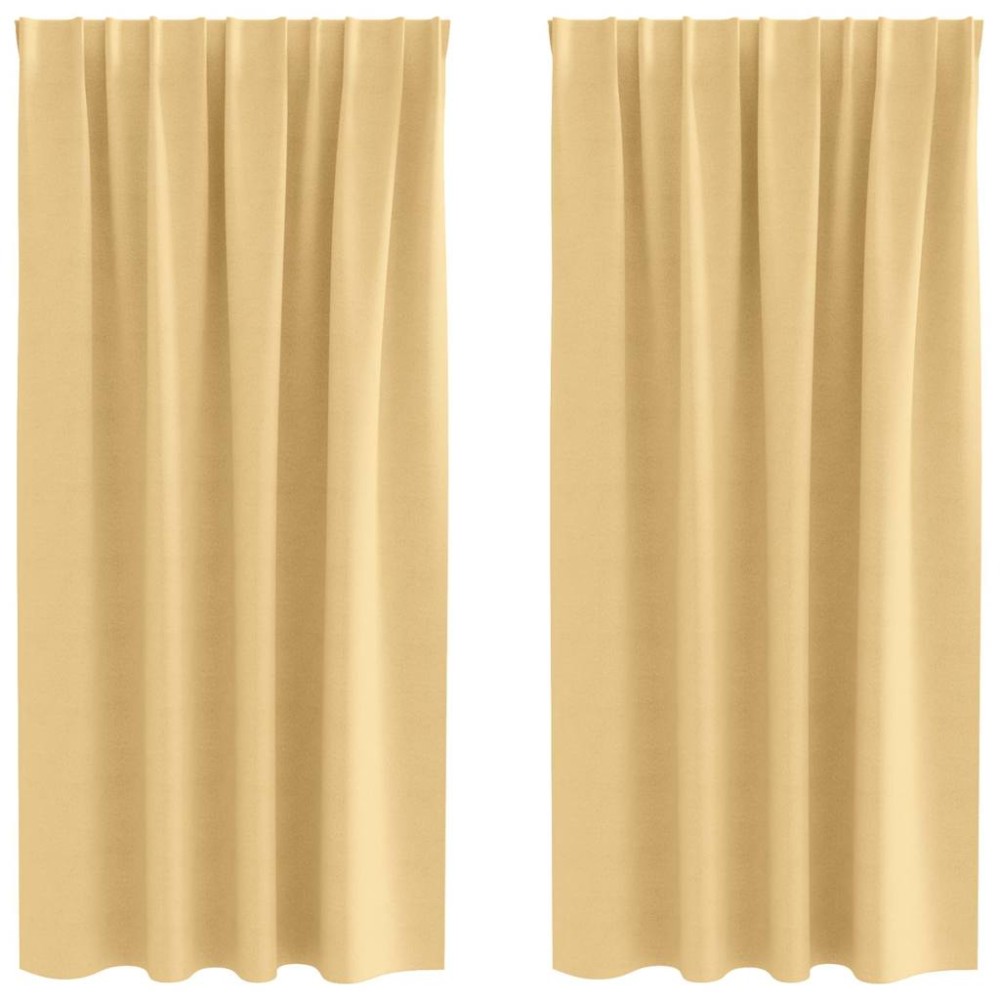 vidaXL Perdele Opaque cu Inel 2 pcs Bej 175 x 140 cm Poliester