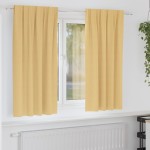 vidaXL Perdele Opaque cu Inel 2 pcs Bej 175 x 140 cm Poliester