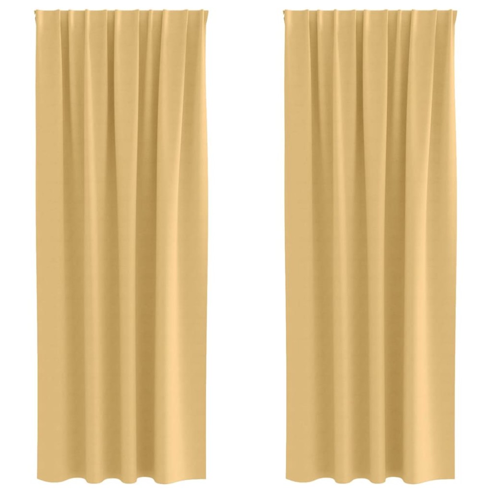 vidaXL Perdele cu perdele 2 pcs Bej 245 x 140 cm Poliester