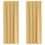 vidaXL Perdele cu perdele 2 pcs Bej 260 x 140 cm Poliester