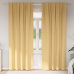 vidaXL Perdele cu perdele 2 pcs Bej 260 x 140 cm Poliester