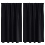vidaXL Perdele Opaque cu Inel 2 pcs Negru 140 x 140 cm Poliester