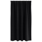 vidaXL Perdele Opaque cu Inel 2 pcs Negru 140 x 140 cm Poliester