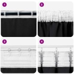 vidaXL Perdele cu perdele 2 pcs Negru 245 x 140 cm Poliester vidaXL Perdele cu perdele 2 pcs Negru 245 x 140 cm Poliester