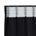 vidaXL Perdele cu perdele 2 pcs Negru 260 x 140 cm Poliester vidaXL Perdele cu perdele 2 pcs Negru 260 x 140 cm Poliester