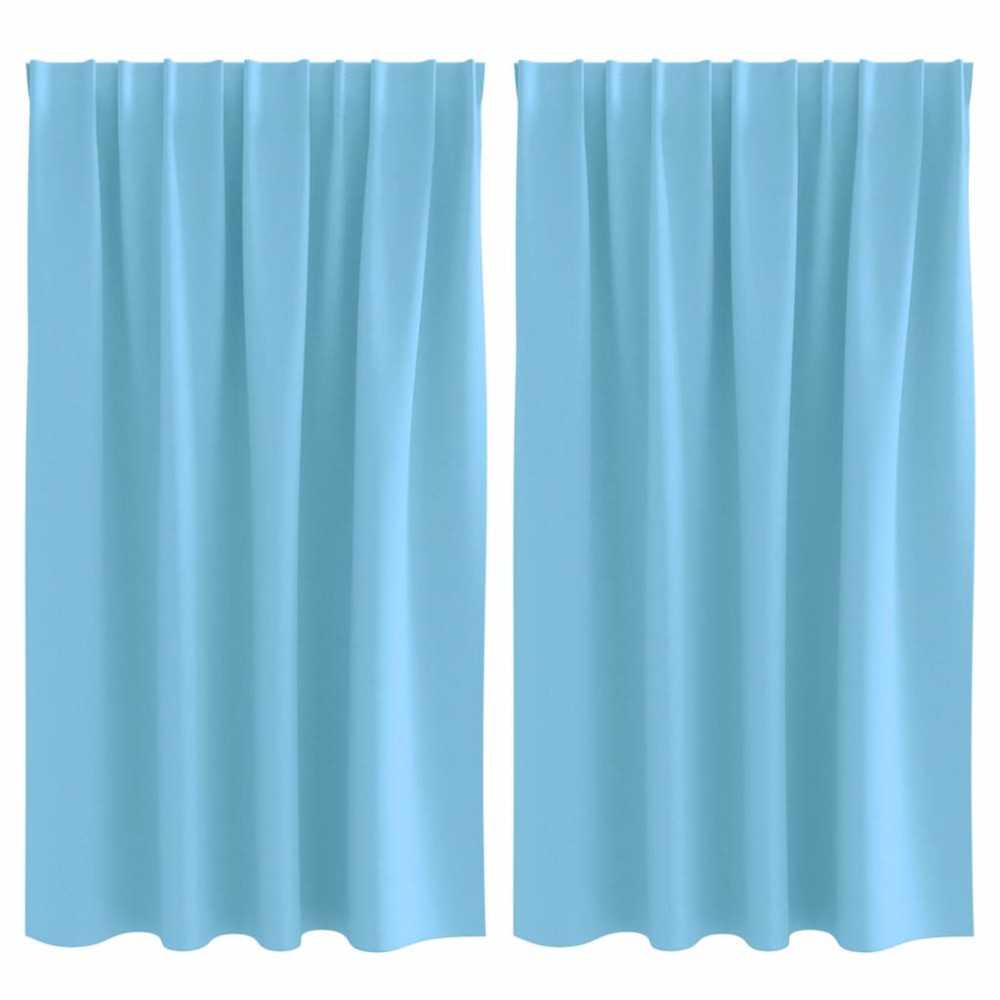 vidaXL Perdele 2 pcs Albastru deschis 140 x 140 cm Poliester