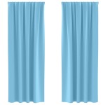 vidaXL Perdele cu perdele 2 pcs Albastru deschis Poliester vidaXL Perdele cu perdele 2 pcs Albastru deschis Poliester